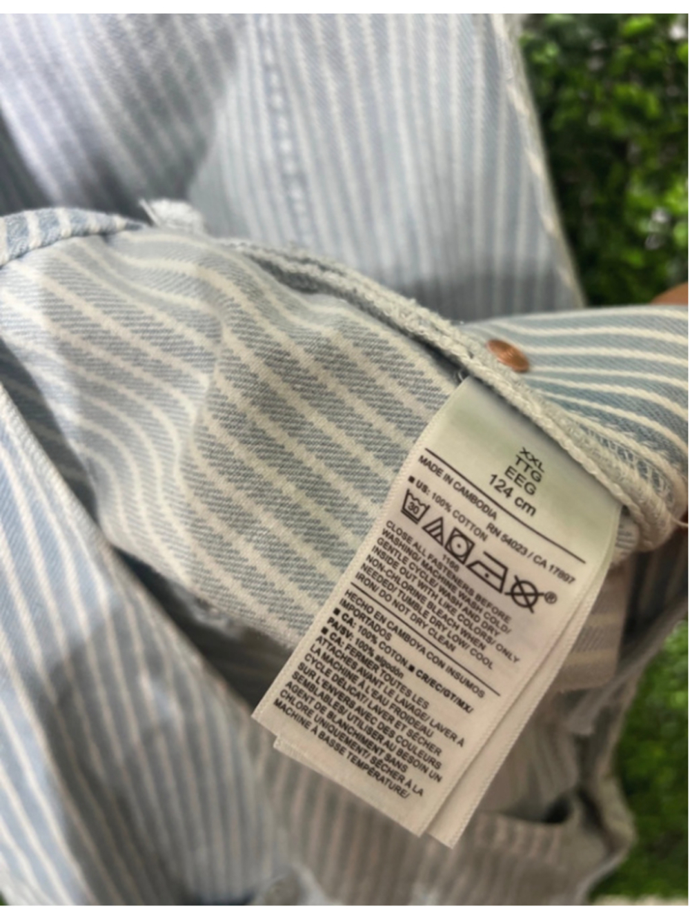Women's Old Navy Striped Denim Overalls Jumper Jumpsuit Blue White Size XXL 2XL - Picture 6 of 6